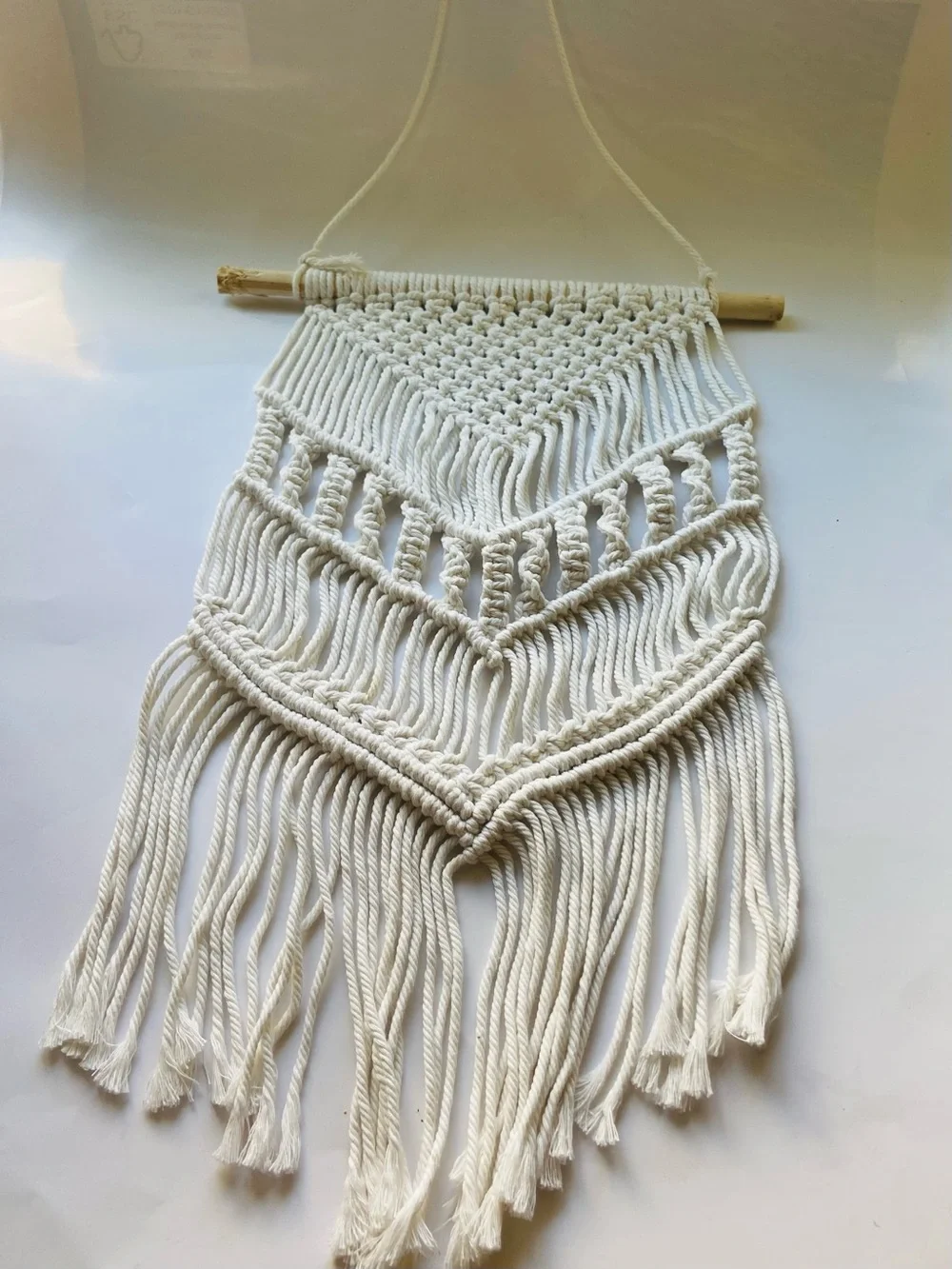 Handmade Boho Macramé Wall Hanging in Natural Cream